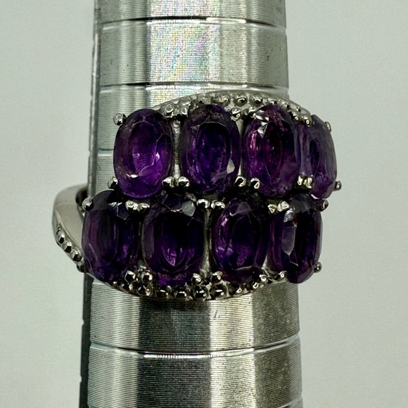 Amethyst Multi-Stone Bypass Ring – Stainless Steel – Size 7 – 2.80 ctw – NWT - Picture 16 of 17